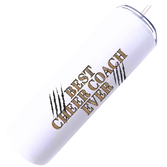 CHUMBLERS 20 Oz Stainless Steel Tumblers Best Cheer Coach Ever Cheetah