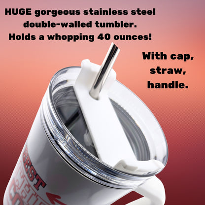 CHUMBLERS 40 Oz Huge Stainless Steel Tumblers Best Cheer Coach Ever Red